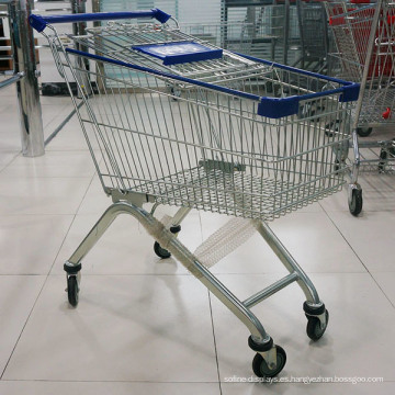 Carrito de compras usado supermercado de alambre de metal